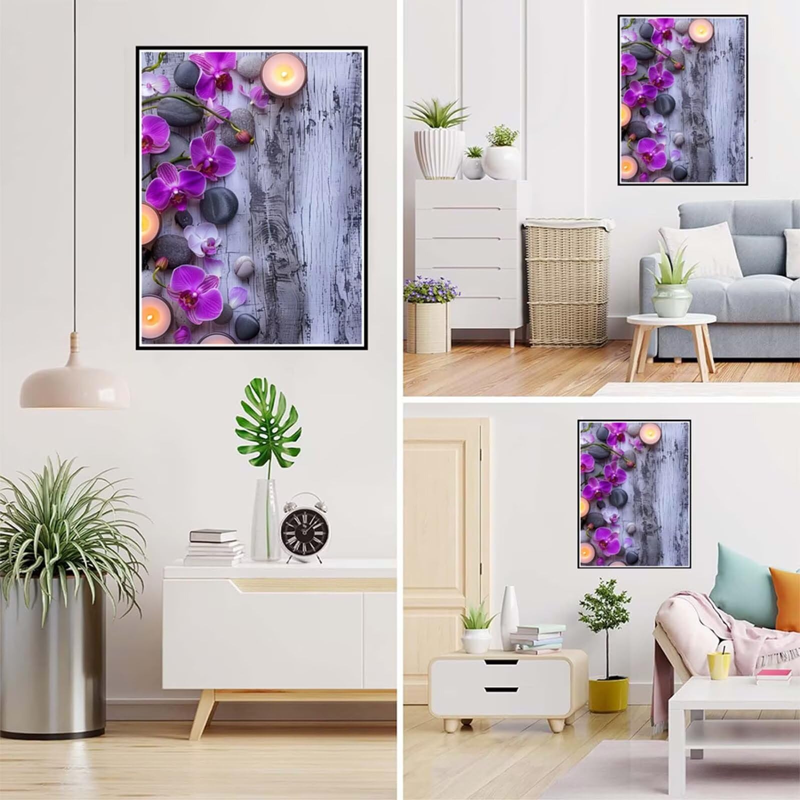 Diamond Painting Blume Malen Nach Zahlen Erwachsene, 5D Diamant Painting Bilder Stein Diamond-painting Mosaikherstellung Bastelset Kinder ab 6 Jahre, Deko Wohnzimmer, Mädchen Geschenke 70x100cm 6X-641