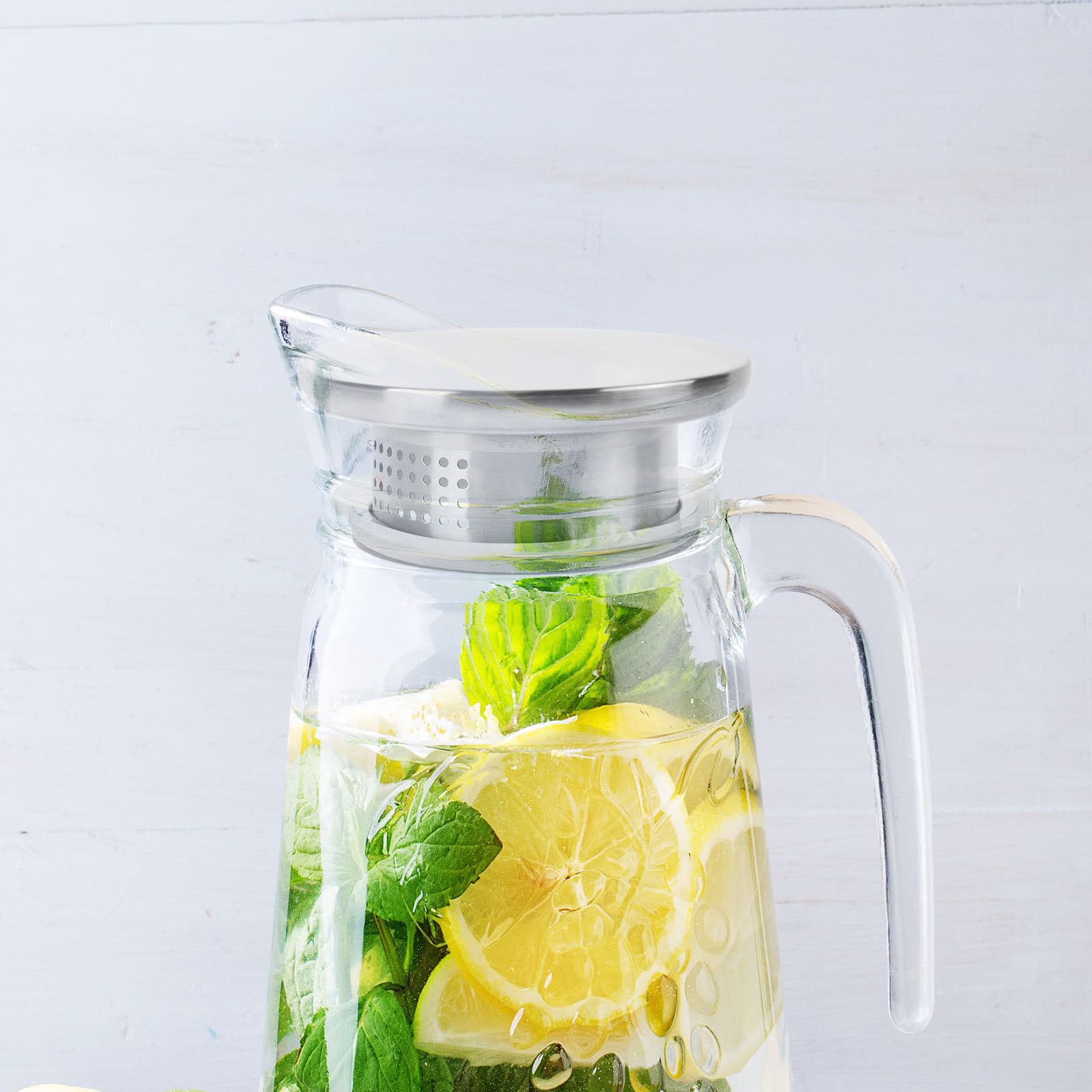 Coperchio di Ricambio per Brocca d'Acqua Resistente all'Usura, Doppio Beccuccio Versatore in Acciaio Inox, Adatto a Brocche di Vetro per Cucina e Bar