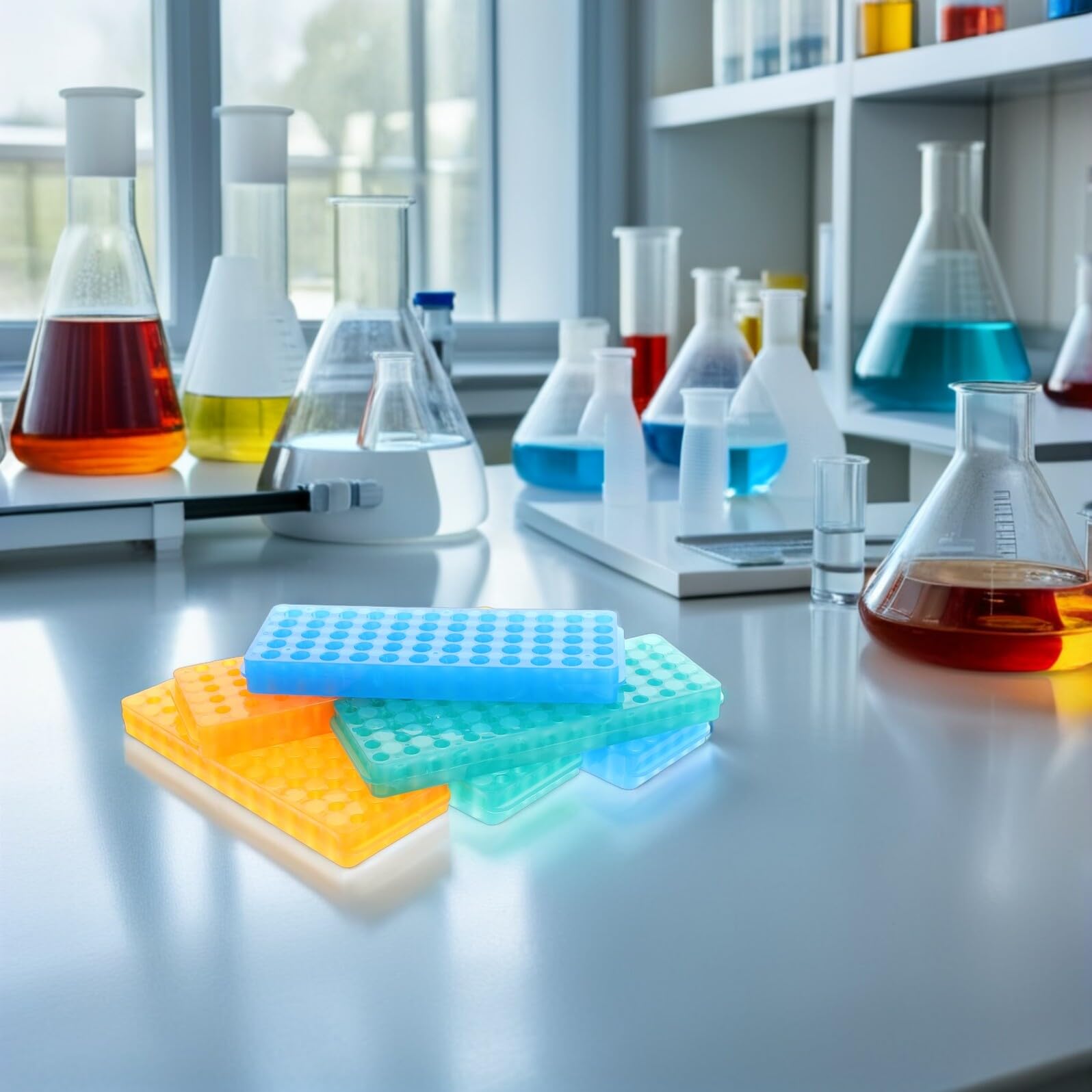 GALPADA 6pezzi Portaprovette per Campioni da Microcentrifuga Organizer per Fiale da Supporto per Provette Sicuro e Resistente