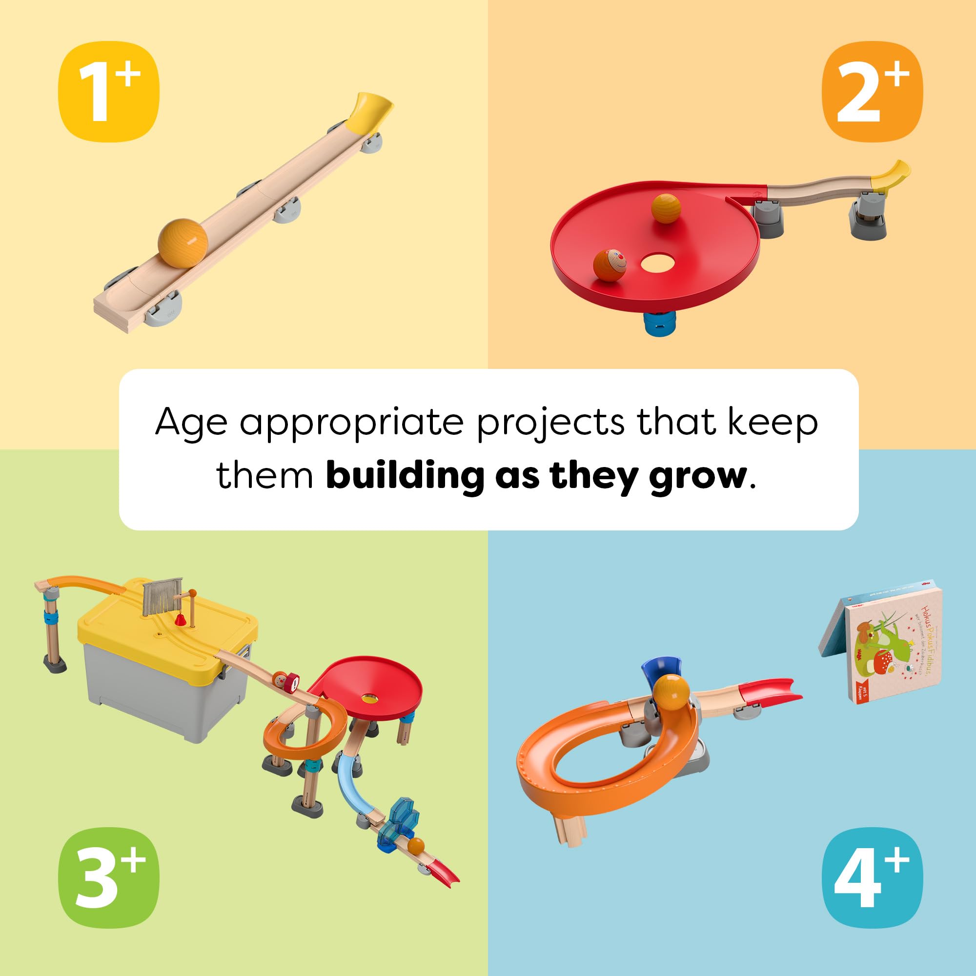HABA Kullerbü Kugelbahn Baukasten ab 2 Jahren – 56tlg. Kugelbahn Holz | Kreatives Kinderspielzeug ab 2: HABA Kugelbahn Set & Holzkugelbahn. Pädagogisches Motorikspielzeug