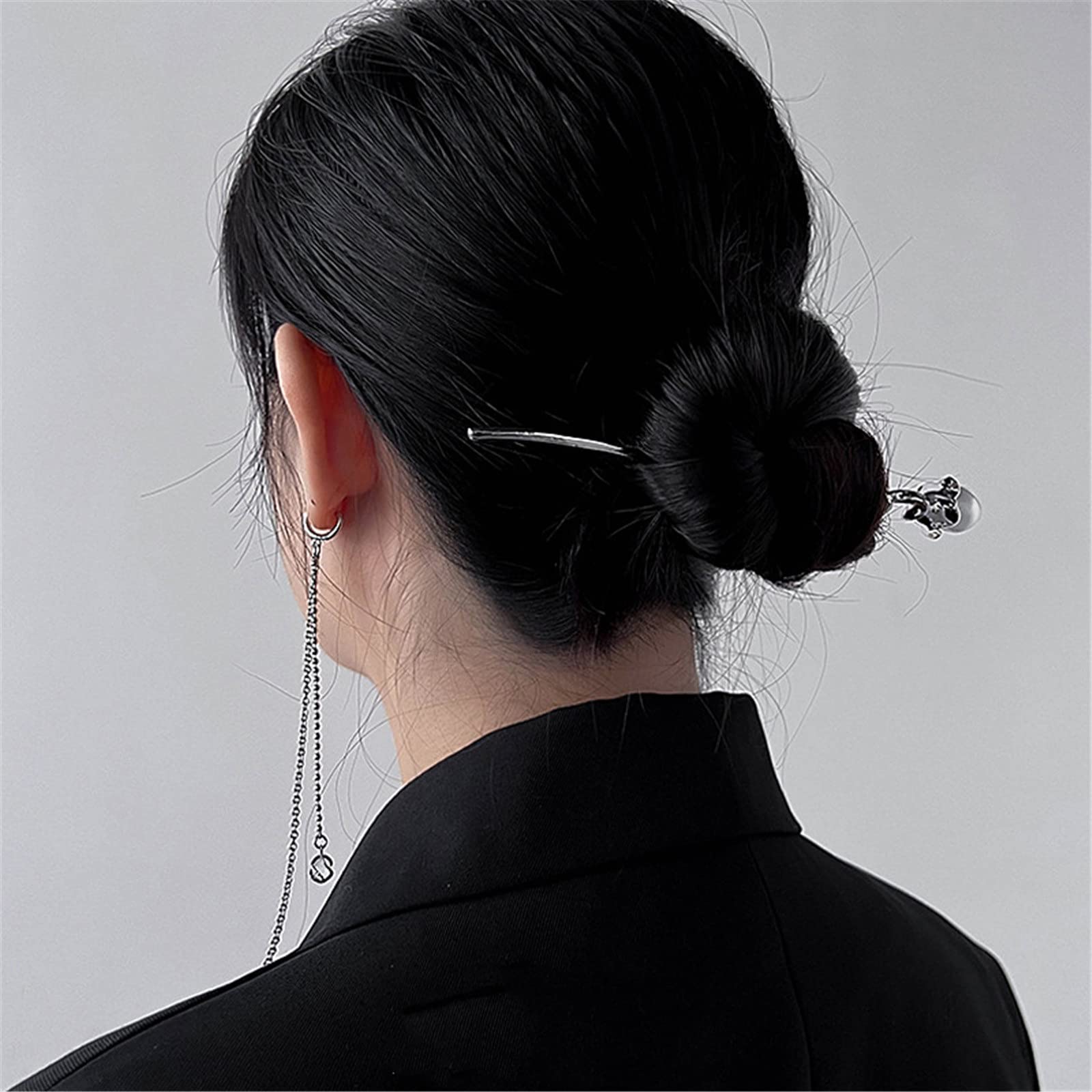 Bastoncino per Capelli Cinese Nappa staccabile con fiocco for capelli perla per Donne