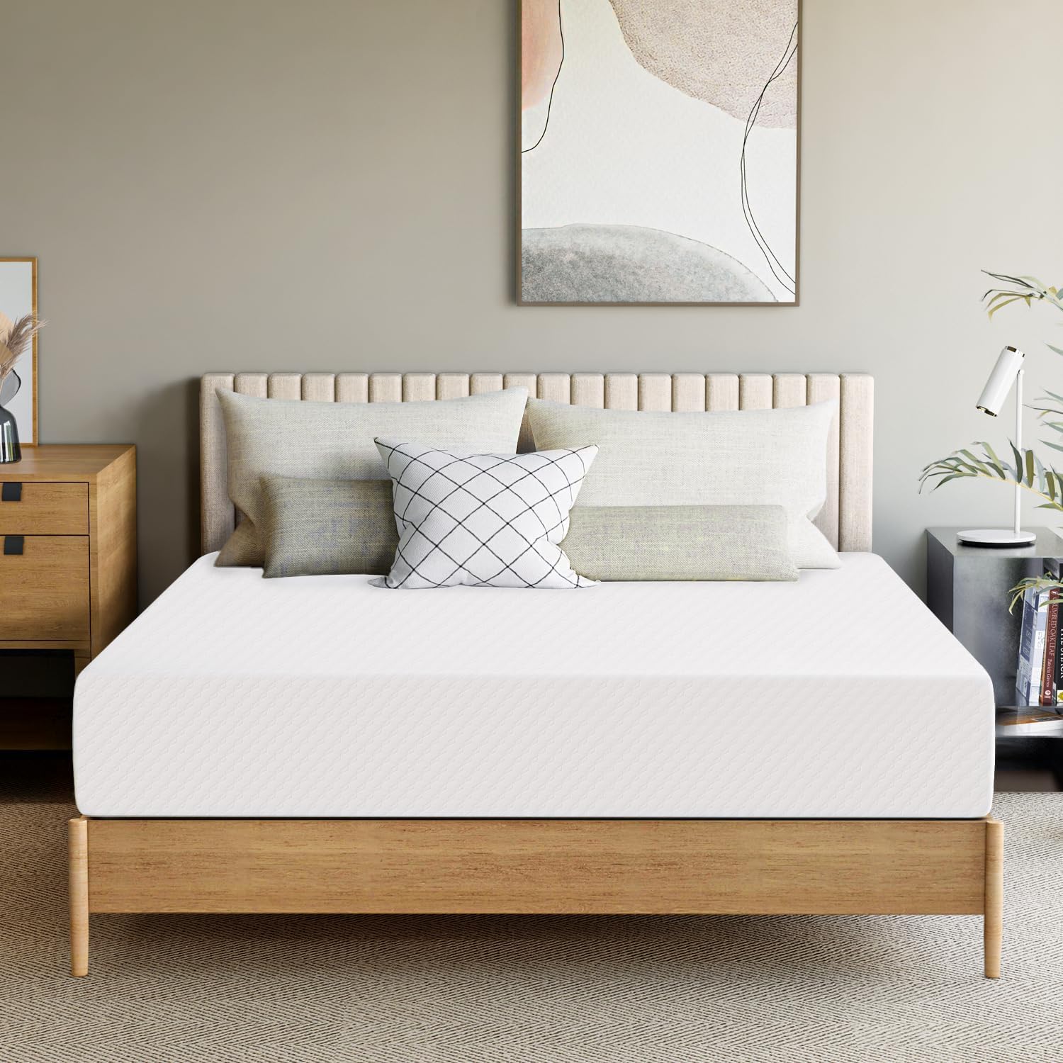 GAESTE 12 Inch Queen Cooling Gel Memory Foam Mattress Medium Firm for Cool Sleep Pressure Relieving CertiPUR-US Certified Foam, Convenient Mattress in