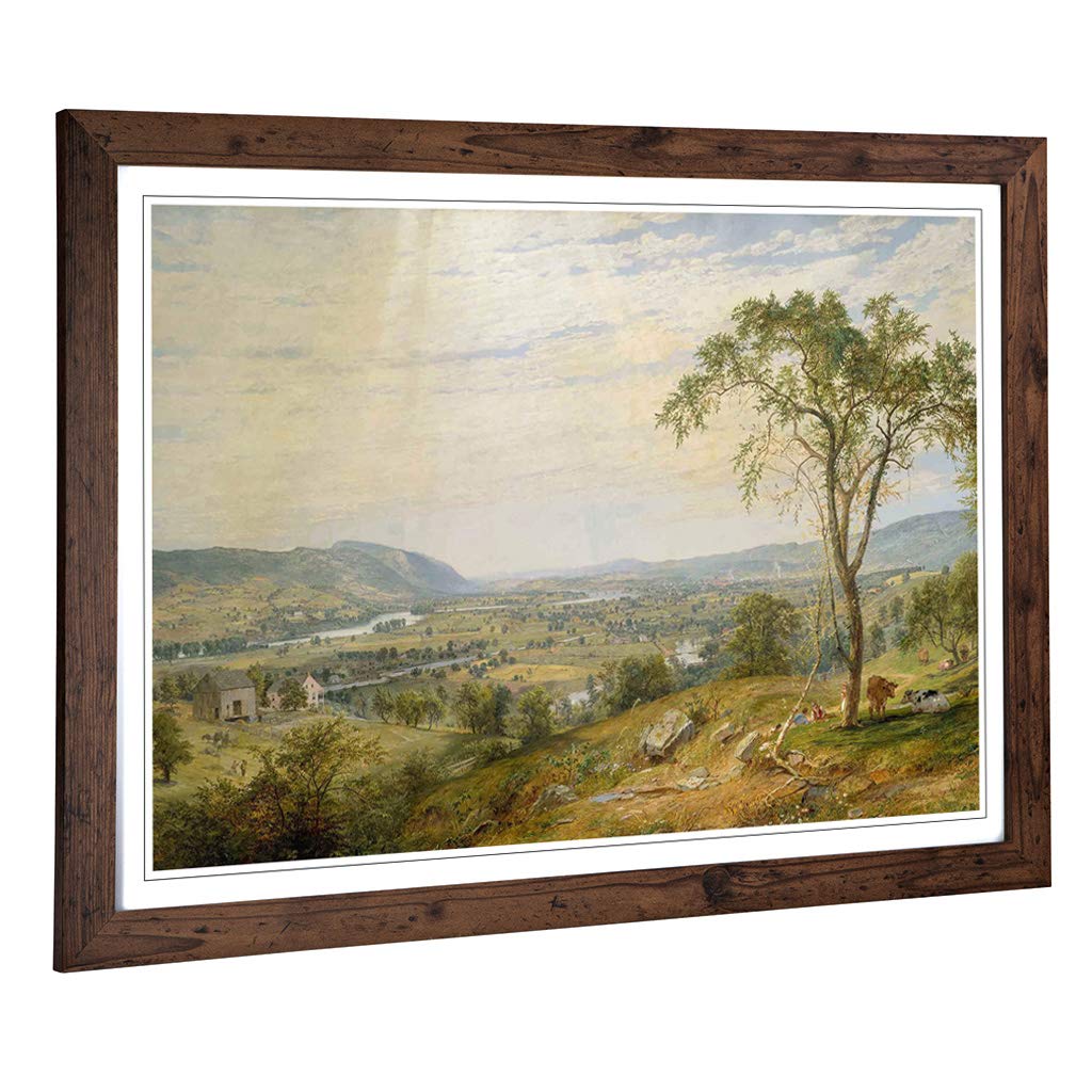 Big Box Art Framed Print of Jasper Francis Cropsey The Valley Design | Wall Art Picture | Home Decor for Kitchen, Living Room, Bedroom, Hallway, Walnut, A2 / 24.5x18 Inch / 62x45cm