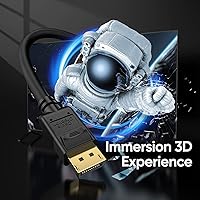 Vista 2 de CableCreation Cable Displayport de 10 pies / 9.8 ft, cable DP 4K 1.2 macho a macho, soporte 4K @60Hz, 2K @144Hz compatible con computadora