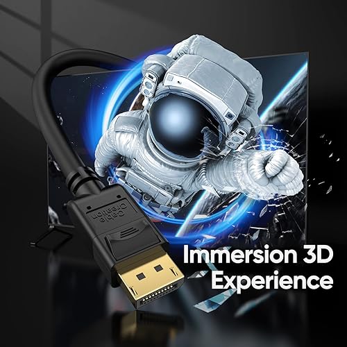 Miniatura 2 de CableCreation Cable Displayport 10 pies5 paquetes, cable 4K DP 1.2 macho a macho soporte 4K 60Hz, 2K 144Hz compatible con computadora, computadora