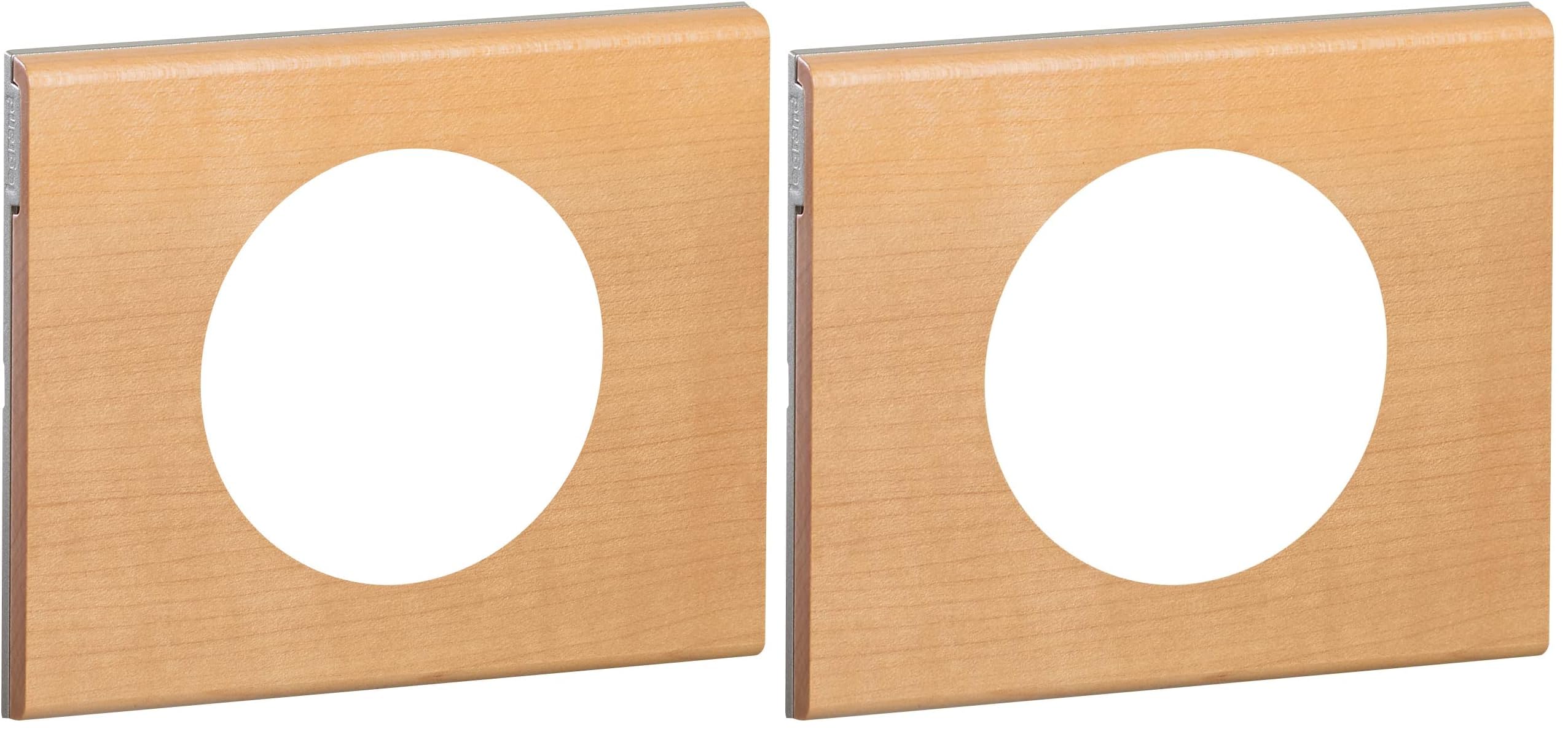 Plaque pour prises et interrupteurs Céliane Legrand erable 1 poste x2