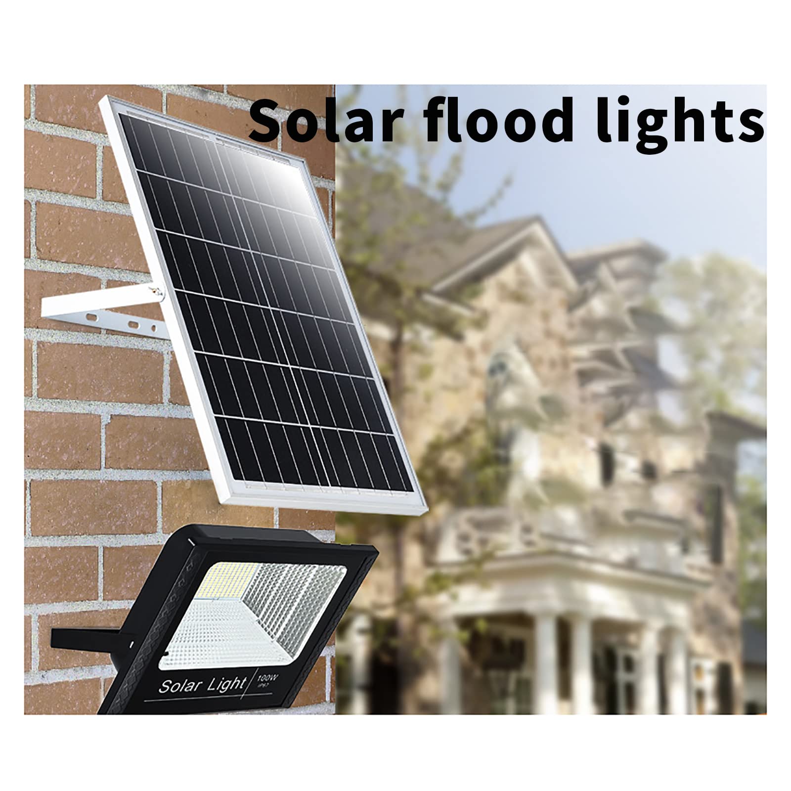 Projecteur Solaire200W 300W 400W,lampe Solaire Exterieur Contrôle Intelligent De La Lumière étanche IP66,lumiere Solaire Jardin Convient Pour Les Cours, Les Jardins, Les Routes (300W)