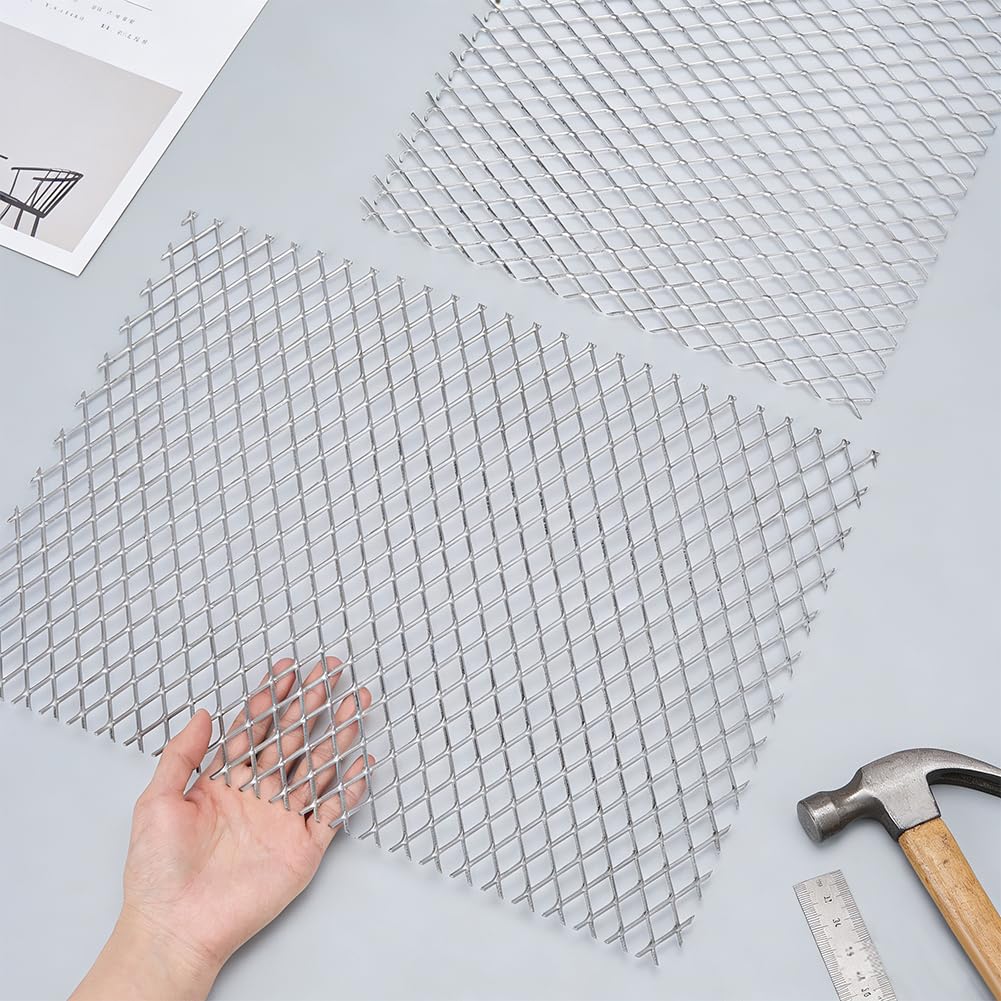 PH PandaHall 2 Tôles Métalliques Expansées, 40x30cm Grille Métallique en Acier Inoxydable 304 Grille de Protection pour Conduit pour Projets DIY, Grillage Anti-Rongeurs et Écran pour Animaux
