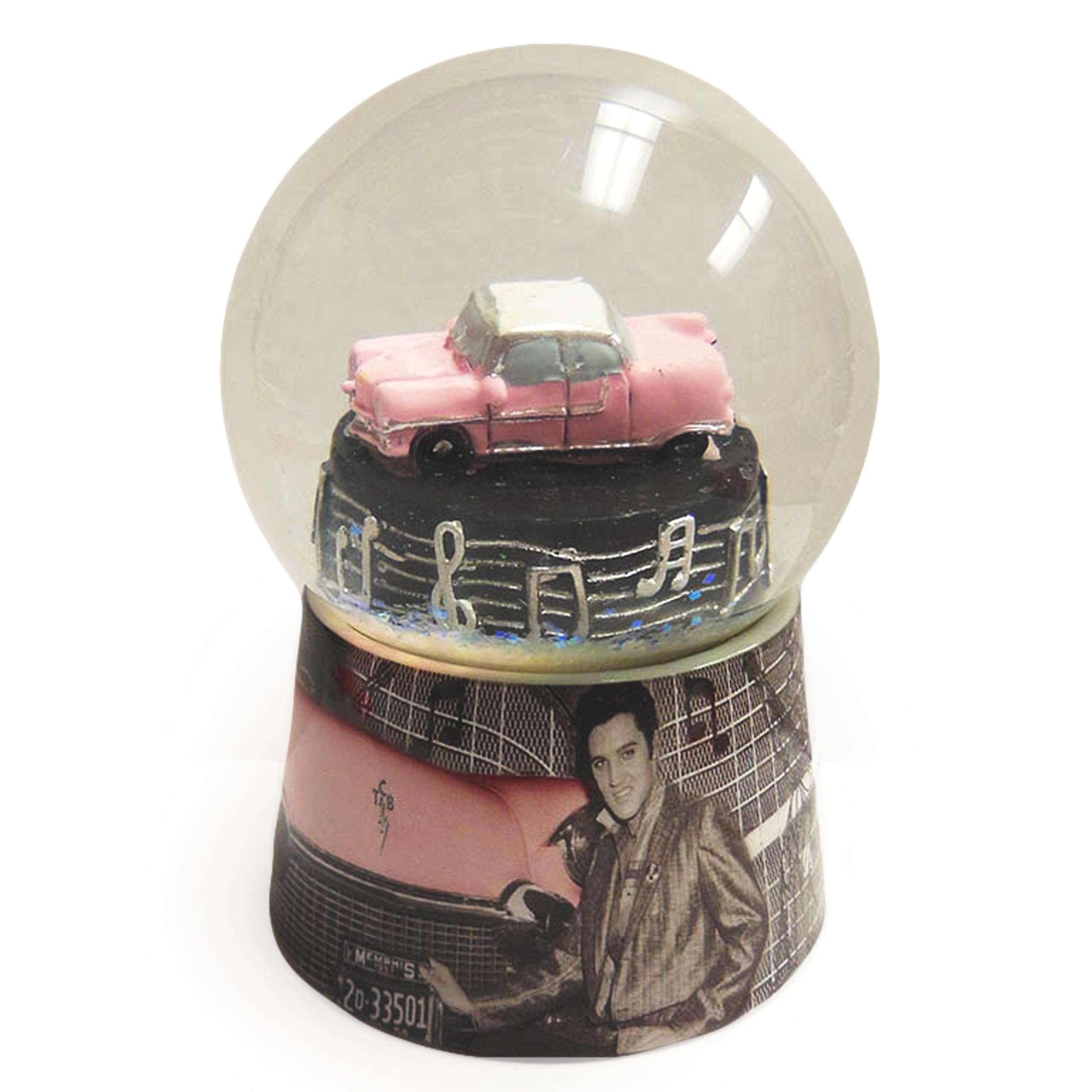 Elvis Presley Snowglobe Featuring Signature Pink Caddy - Mid-South Products