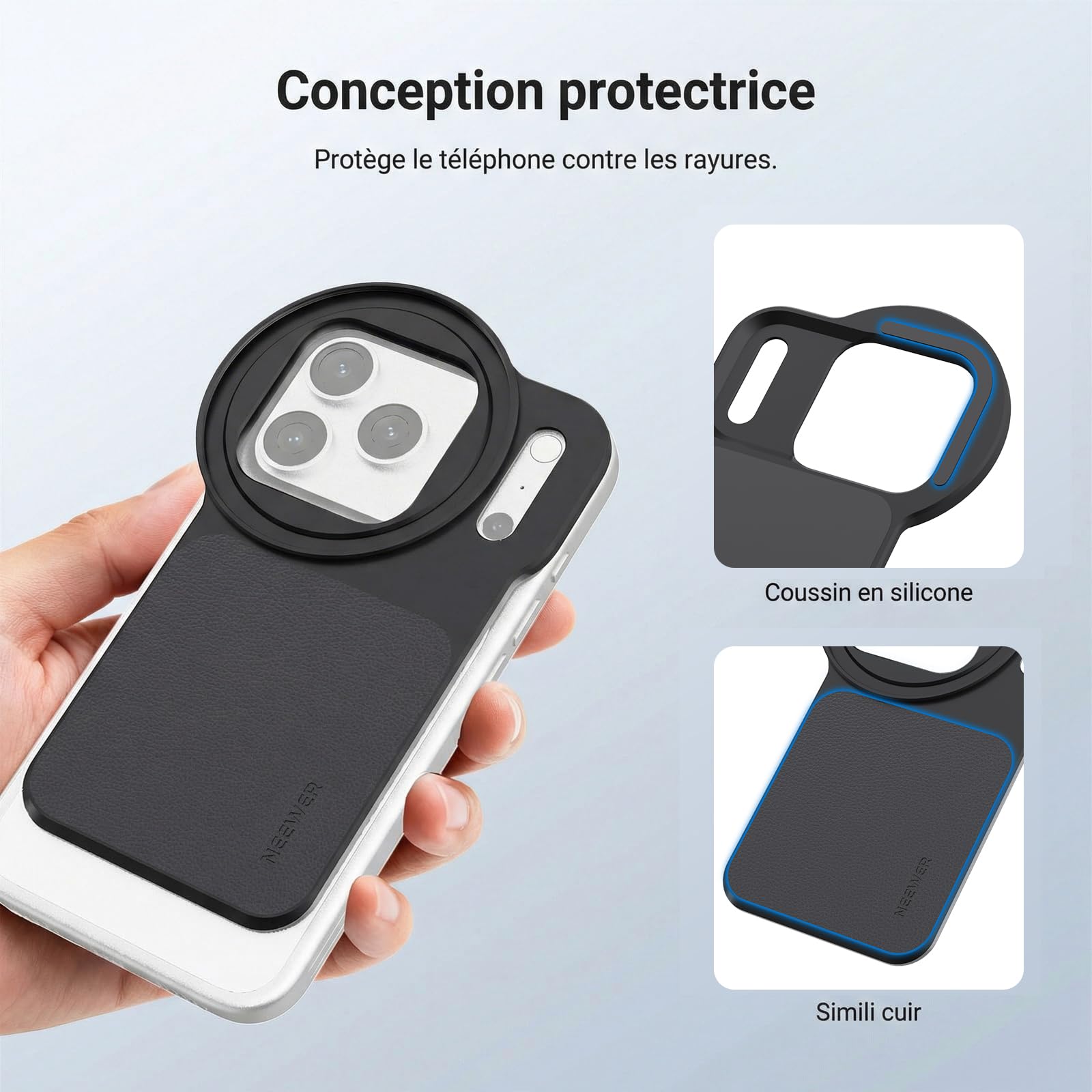 NEEWER 6,9" Adaptateur de Filtre magnétique pour Objectif téléphone avec Filtre à densité Neutre Variable de 67mm (ND 2-32), Compatible avec iPhone 12/13/14/15/16/17 Pro Max&14/15/16 Plus (MagSafe)
