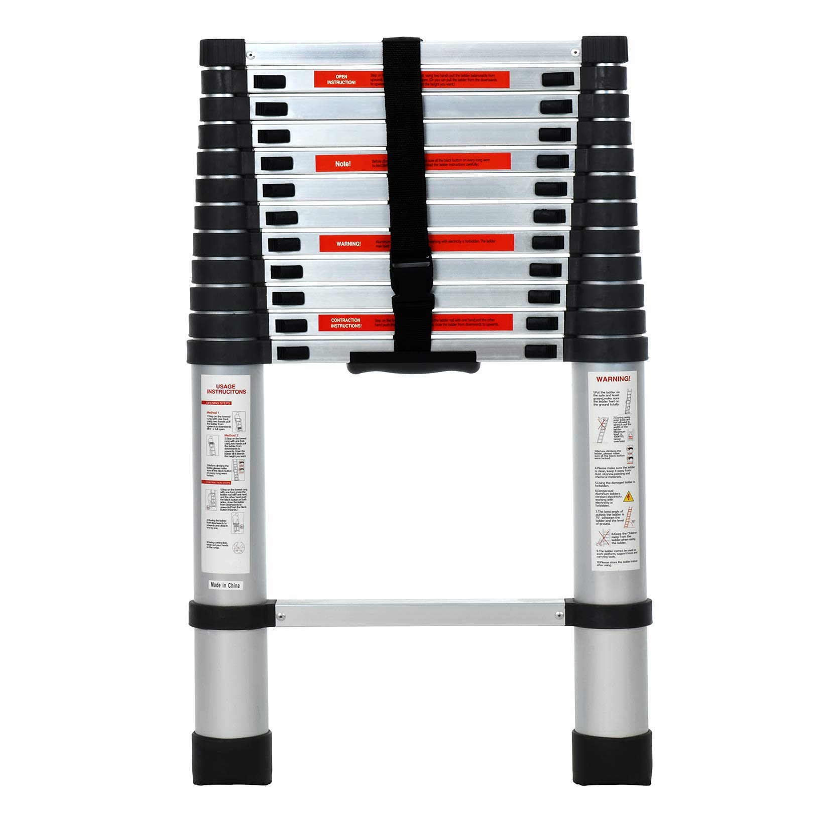 Buy SUNCOO 12.5 FT Extension Ladder, Lightweight Aluminum Telescoping