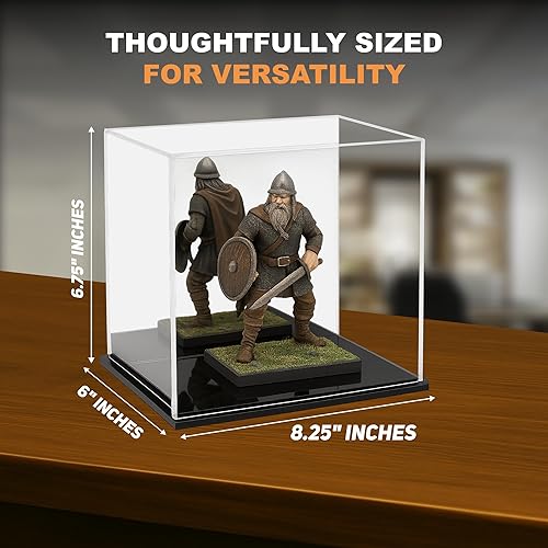 Vista 181 de Better Display Cases Versátil vitrina de acrílico transparente - Caja rectangular grande con base blanca 18" x 12" x 3" (BK09)