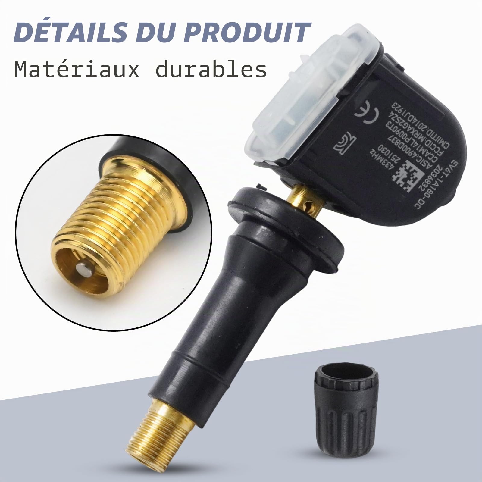 2036832 TPMS Lot de 4 capteurs de pression des pneus de rechange pour Ford Ecosport, Focus, Fiesta, Mondeo, Ranger, remplace 1862980, 2318530