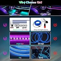Vista 4 de Luces acrílicas para interior de automóvil, tira de luz LED AMKI para automóvil con control de aplicación y subcontrol, accesorios de automóvil, kit