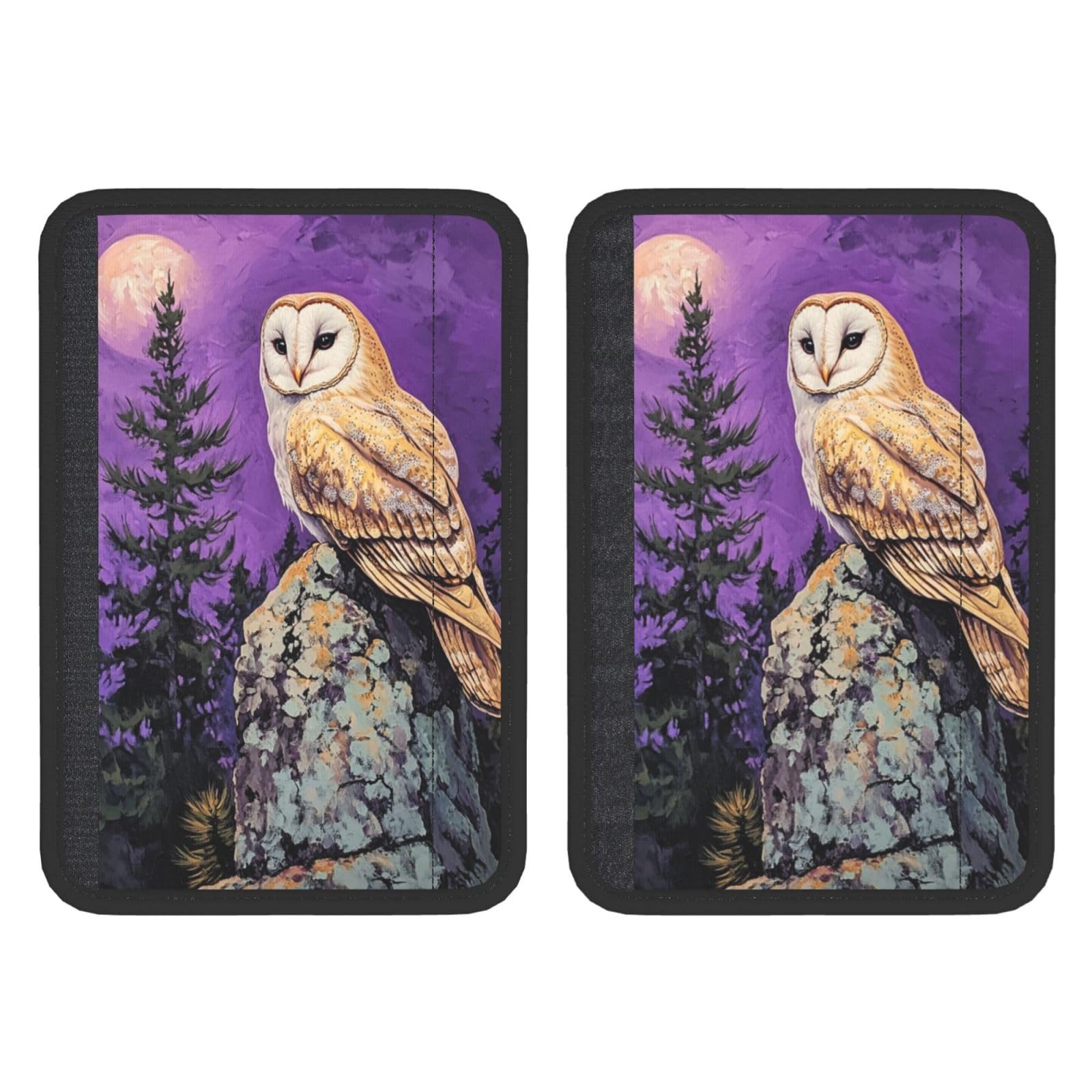 Mystical Owl Car Seat Belt Cover 2 Pack Seatbelt Strap Shoulder Pad Protector Universal Comfort for Car