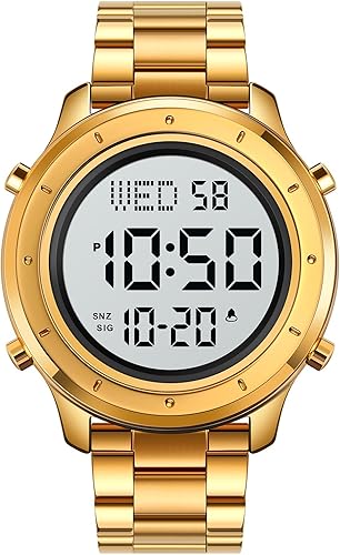 Gosasa Multifunción LED Digital Hombres Relojes Correa de cuero Reloj de pulsera deportivo al aire libre para hombres alarma de fecha Reloj