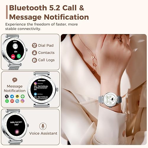 Miniatura 2 de Reloj inteligente para mujer, rastreador de actividad física AMOLED, pantalla HD, Bluetooth, marcarespuesta de llamada, relojes de 1.19 pulgadas con