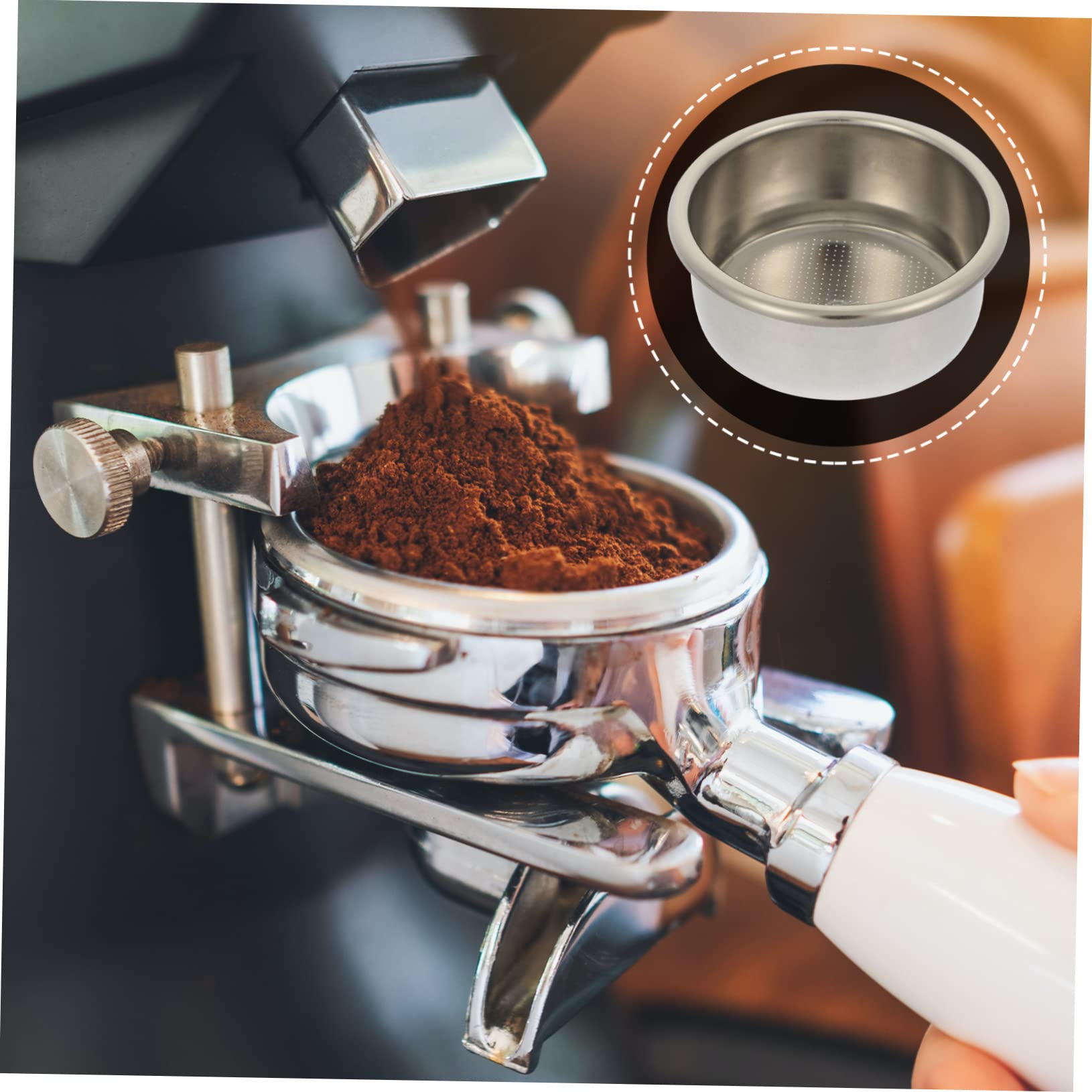 Housoutil 5 Filtros Reutilizables Para Cafetera Expreso De Acero Inoxidable Poroso Para Cafetera Expreso.