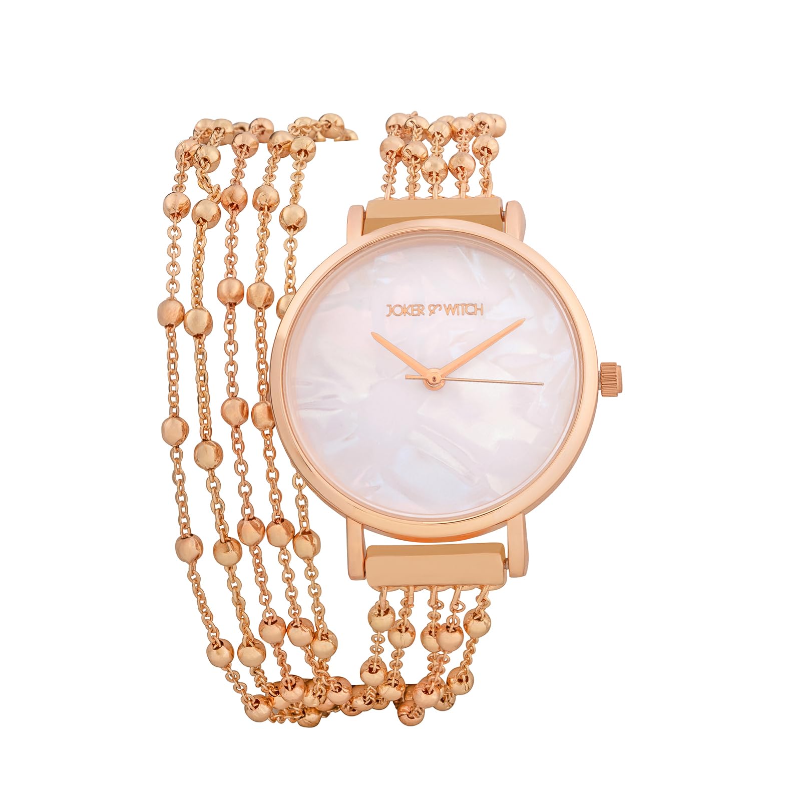 joker & witch Nami 32mm White MOP Dial Rose Gold Metallic Chain Wrap for Women-picture-17