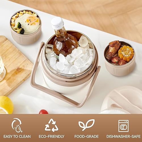 Miniatura 5 de Contenedor de comida caliente Bento de 51 onzas con aislamiento al vacío para adultos de boca ancha para sopa y comida caliente con mantenimiento