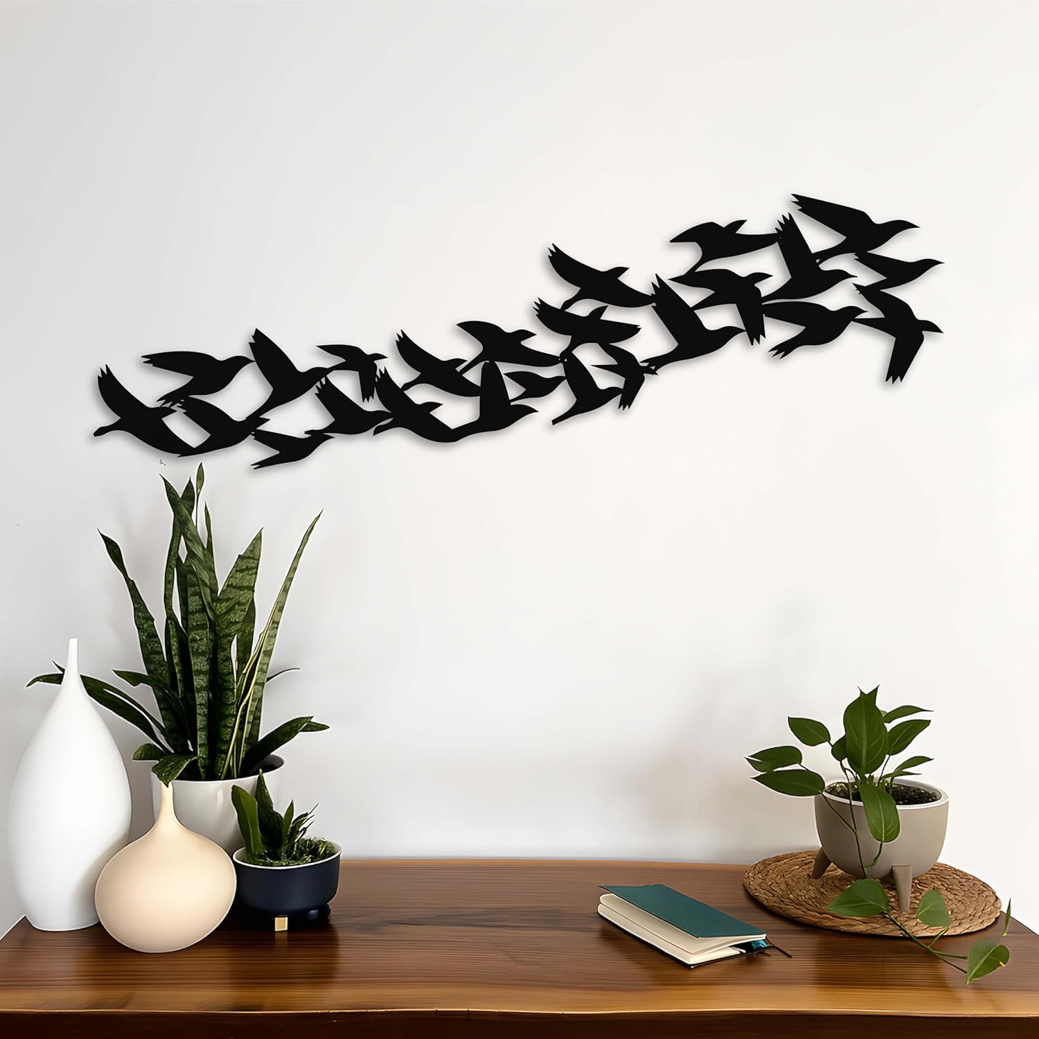 KAWA METALWORKS Flock of Birds Wall Art, Flying Birds Metal Decor, Living Room Wall Hanging, Gift for Bird Lovers, Interior Wall Decor, Housewarming Gift