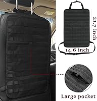 Vista 4 de Pack de 6 organizadores tácticos Molle para respaldo de asiento de coche - Organizador táctico de panel para vehículo con 5 bolsas Molle