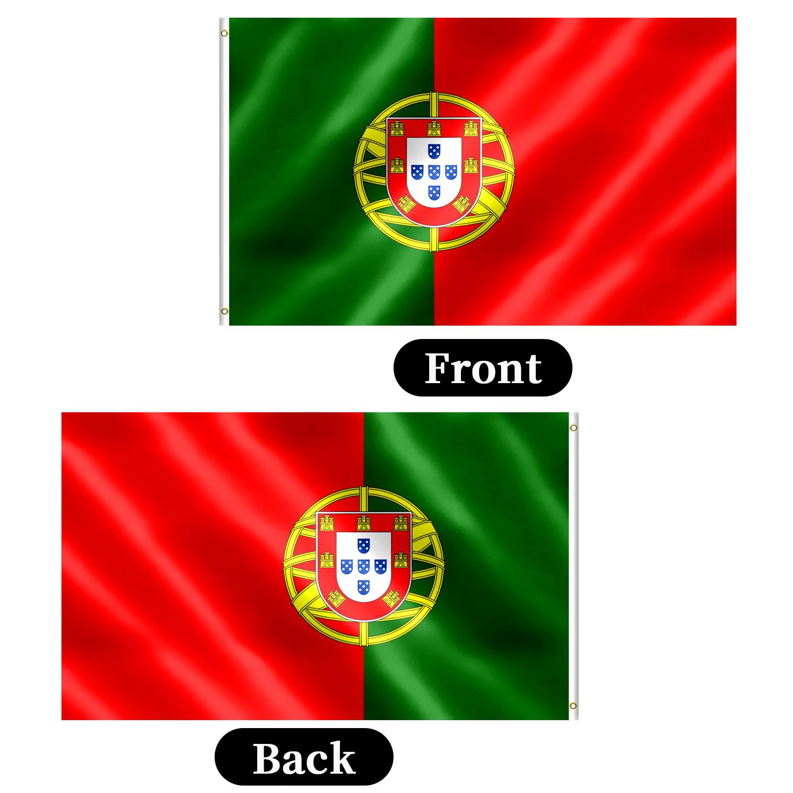 Portugal Flag 3x5 FT Portuguese Flag With Brass Grommets Fade Proof For Outdoor Decor(Portugal) - Image 3