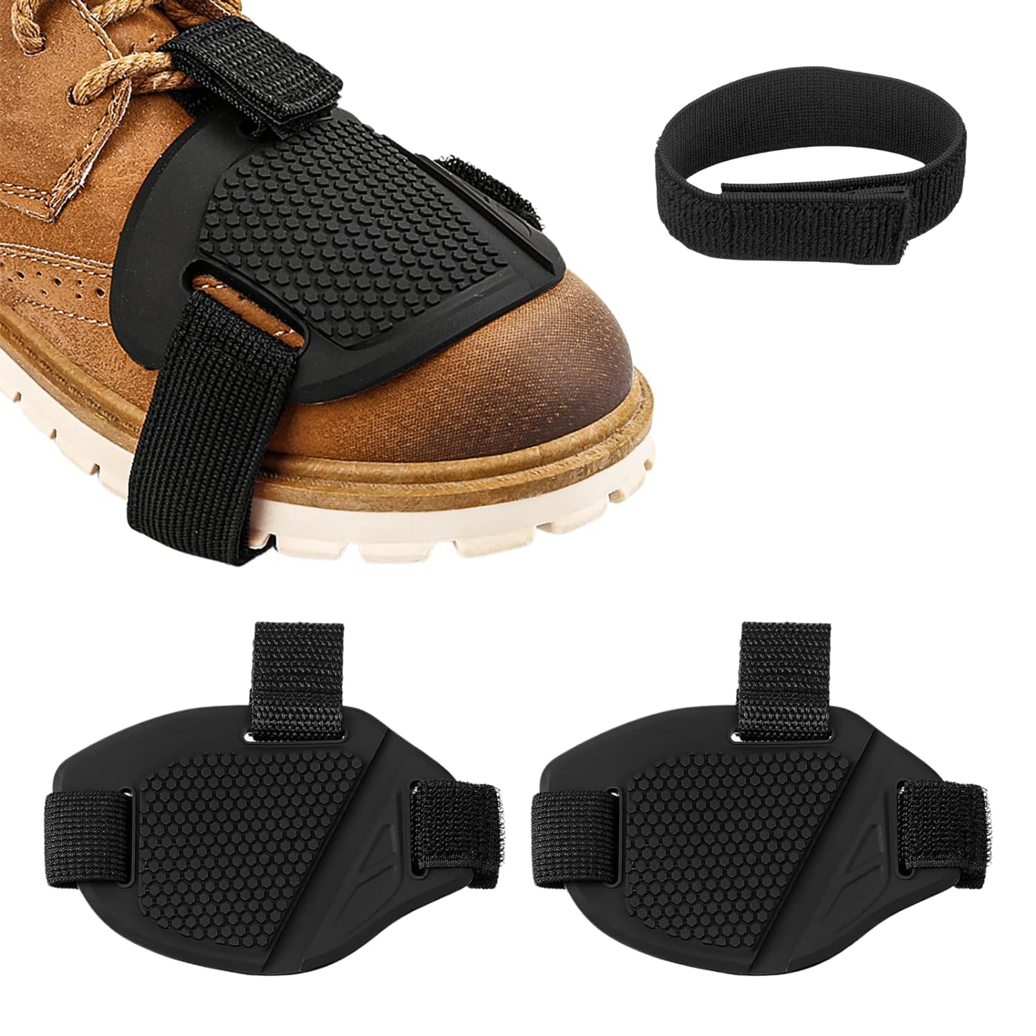Motorcycle Gear Shift Shoe Protector Pads Set of 2, Adjustable Non-Slip Rubber Gear Shifter Cover with Hook & Loop Strap for Riding Boots, Sports Bikes, Scooters, Commuter Motorcycles-image-36