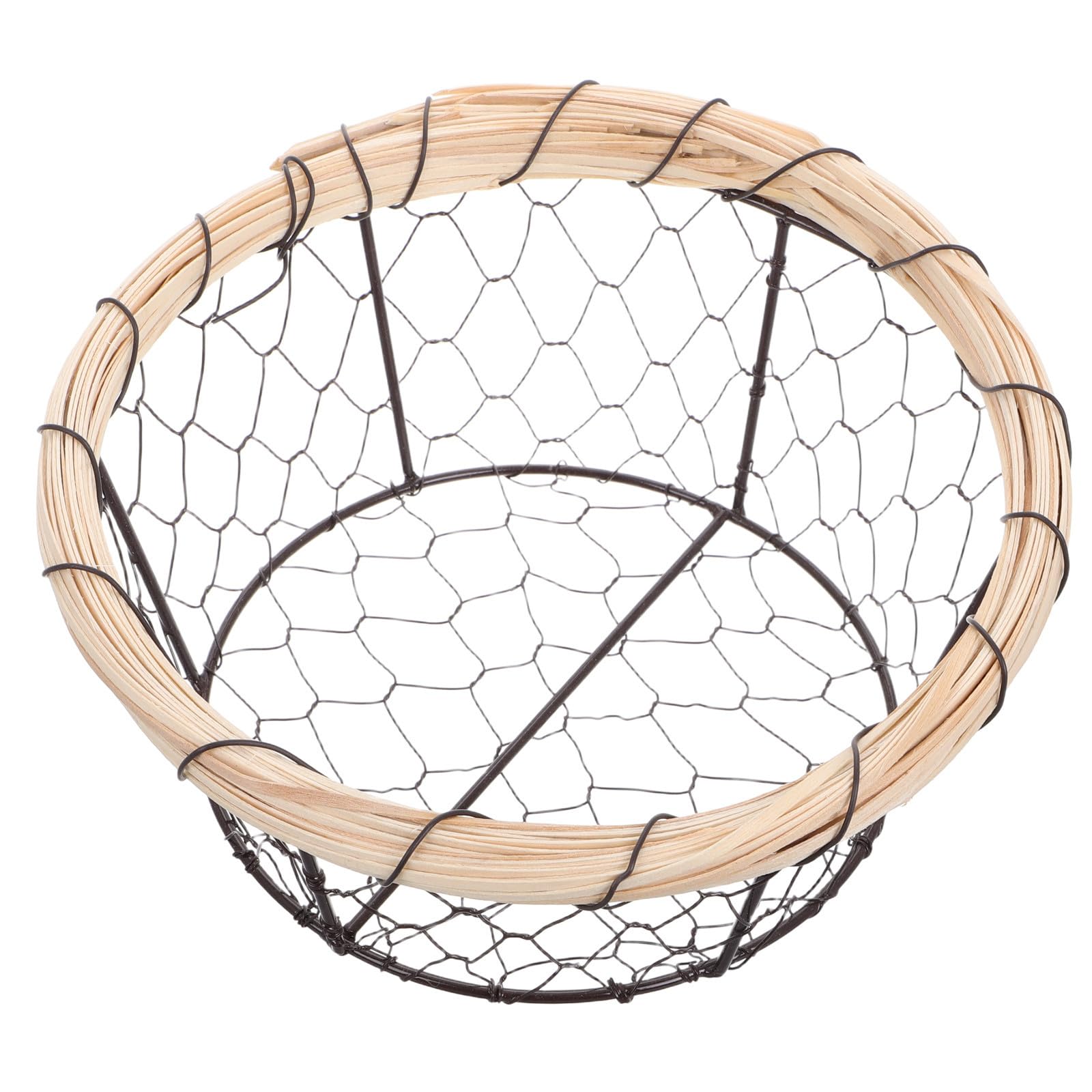 Cesta de hierro negro para verduras y frutas con ventilación ideal para organizar la despensa