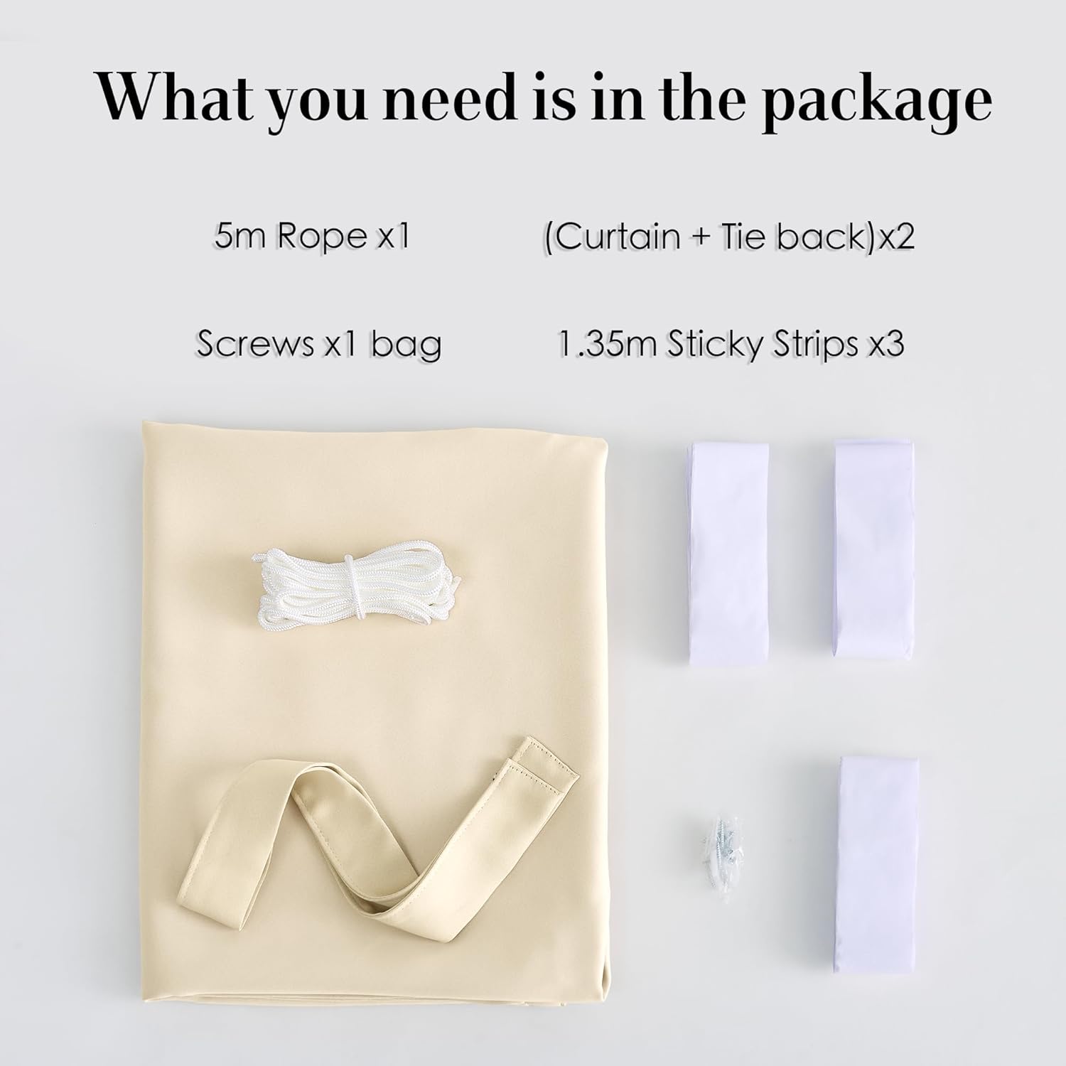 RYB HOME No-Rod Windproof Outdoor Curtains for Patio Waterproof with Adhesive Tape & Back Tab Bottom, Sun Blocking Privacy Curtains for Gazebo Porch Pergola, Biscotti Beige, W 52 x L 84, 2 Panels - Image 4