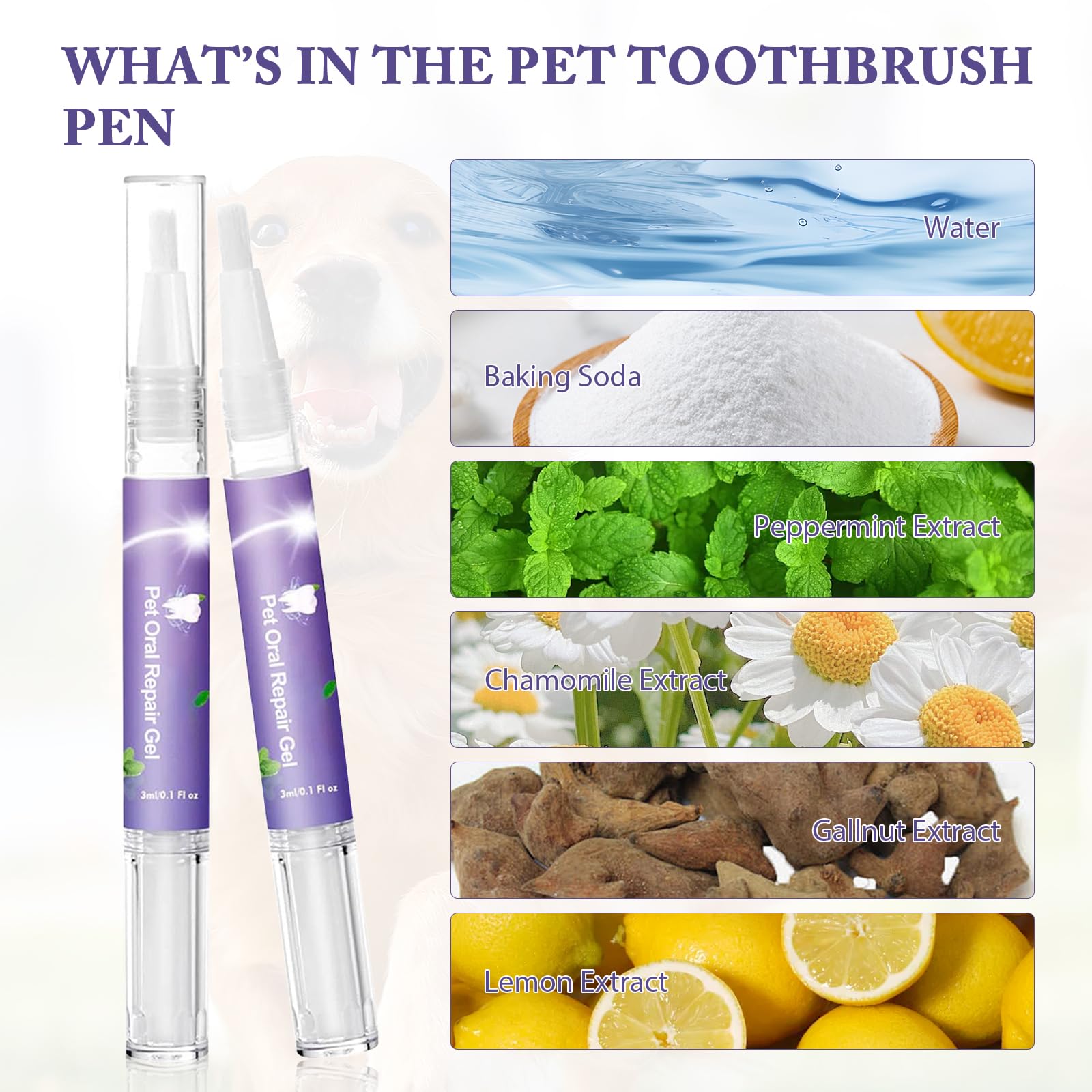 2 Pieces Pet Toothbrush and Oral Repair Gel Pen for Dogs Teeth Cleaning and Whitening, 1 count (Pack of 2) - Image 4