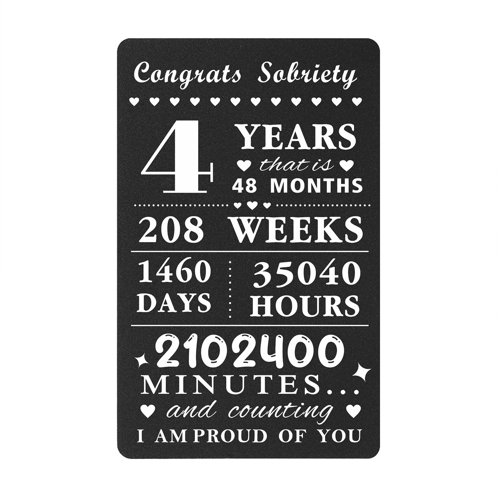 4 Year Sobriety Card for Women Men, 4 Year Sober Gifts, Four Years AA NA Recovery Anniversary Sober Token