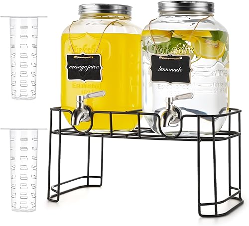 Miniatura 8 de Dispensador de bebidas de vidrio defway para fiesta - Dispensador de bebidas de vidrio de 1 galón con infusor de frutas