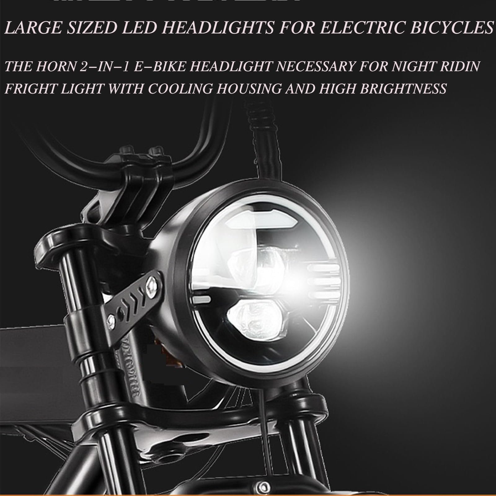 Amazon | 3ピンオスコネクタ付き電動自転車用LEDヘッドライト 48V/60V