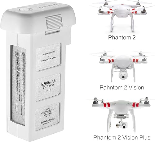 Miniatura 3 de Powerextra Paquete de 2 baterías inteligentes LiPo de 11.1V 5200 mAh para DJI Phantom 2, Phantom 2 Vision y Phantom 2 Vision Plus
