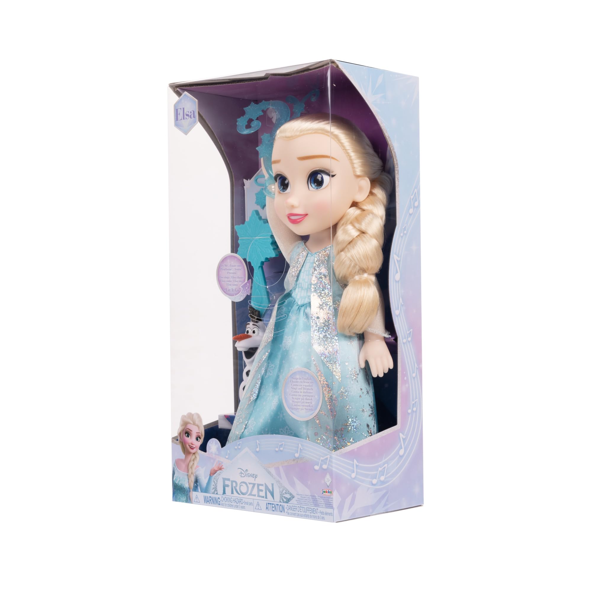 Disney Die Eiskönigin - Frozen - śpiewająca lalka Elsa 35 cm, śpiewa "Let It Go", wraz z akcesoriami dla dodatkowej zabawy dla dziewczynki od 3 lat, 225306, turkusowa