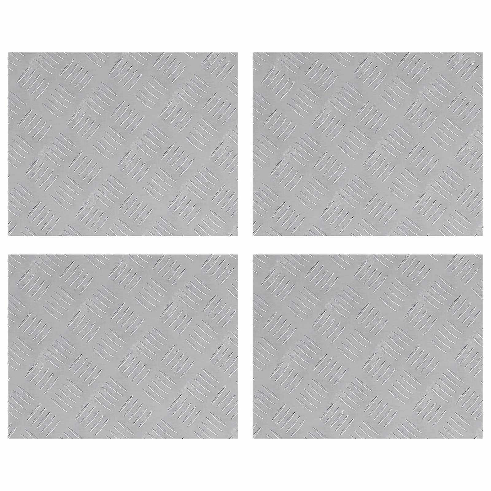 Stopnie schodowe 4 szt. srebrny 50 x 40 cm aluminium | Antypoślizgowe płyty w kratkę, do użytku wewnątrz i na zewnątrz, łatwe do czyszczenia, trwała powłoka