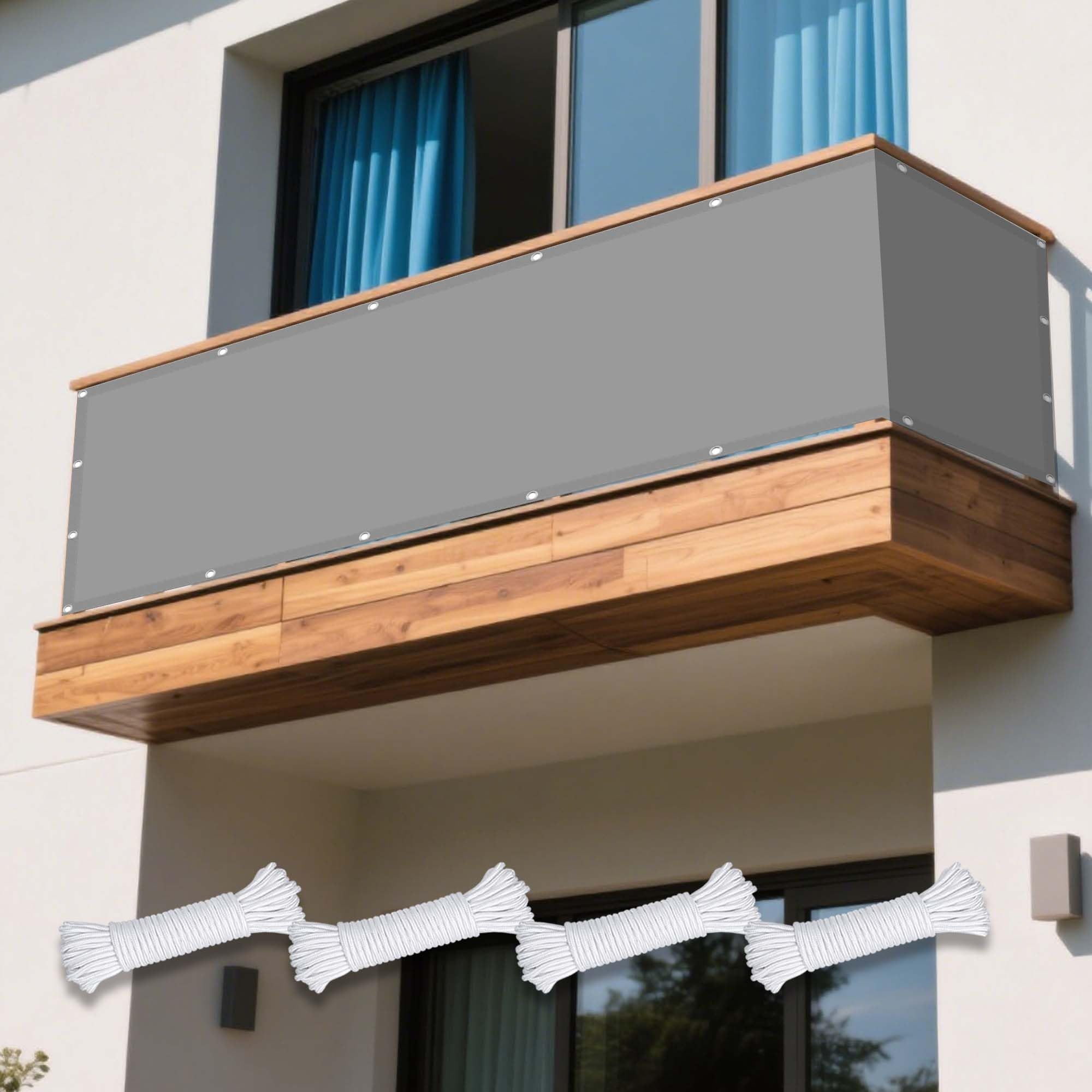 Voile d'ombrage rectangulaire gris contre la chaleur du soleil de terrasse