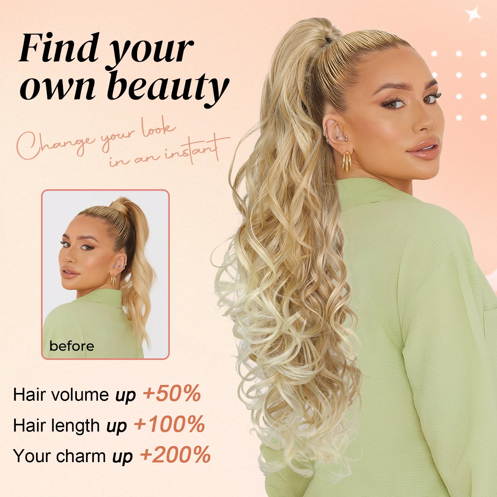 26 Inch Synthetic Ponytail Extension with Claw Clip for Instant Volume Yetta Straight Hair Claw Clip Ponytail 26  main image 4