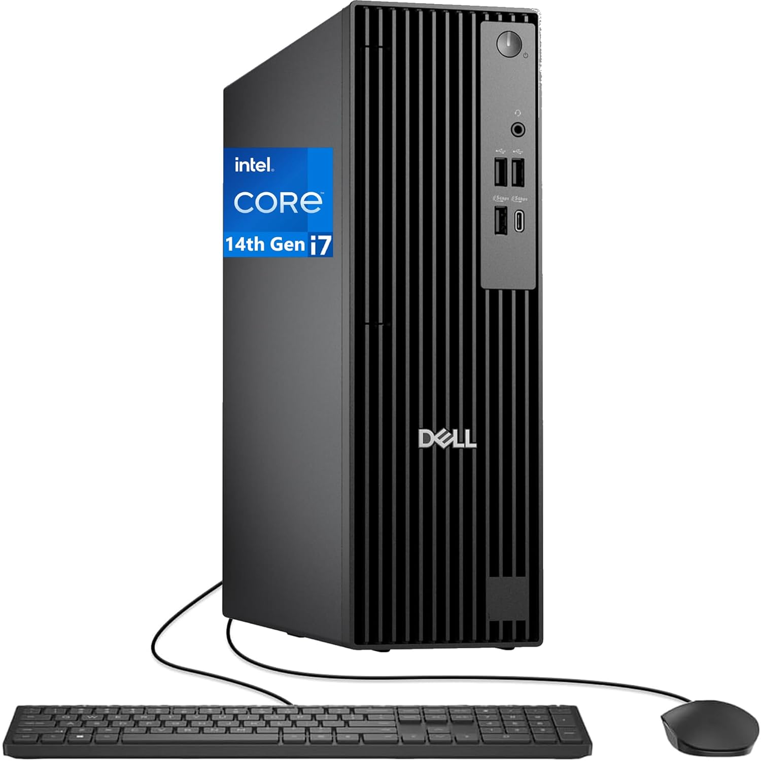 Dell Pro Slim QCS1250 Intel i7-14700 32GB DDR5 RAM 1TB SSD PCIe RJ-45 DP Port HDMI Wired Keyboard