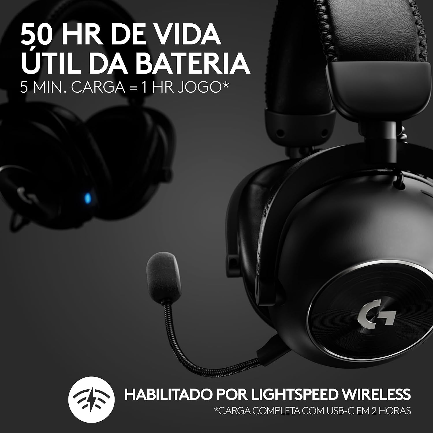 Headset Gamer Sem Fio Logitech G PRO X 2 LIGHTSPEED Com Microfone Removível, Drivers de Grafeno 50mm, Conexão Bluetooth, USB e 3,5 mm, Compatível com PC, PS5, PS4, Switch - Preto Headset Gamer Sem Fio Logitech G PRO X 2 LIGHTSPEED Com Microfone Removível, Drivers de Grafeno 50mm, Conexão Bluetooth, USB e 3,5 mm, Compatível com PC, PS5, PS4, Switch - Preto