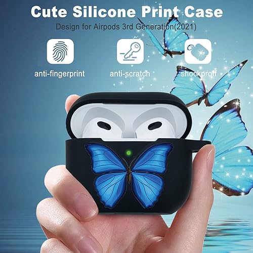 Miniatura 5 de Funda de silicona para Airpods de 3 generación 2021, funda flexible y suave floral para Air Pod 3 mujeres y niñas, piel para Apple AirPods 3 con