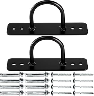 Lyellfe 2-Pack Battle Rope Anchors: Heavy Duty Wall Ceiling Mount Brackets for Gymnastic Rings, Yoga Swings, Suspension Trainers - 661lb Capacity