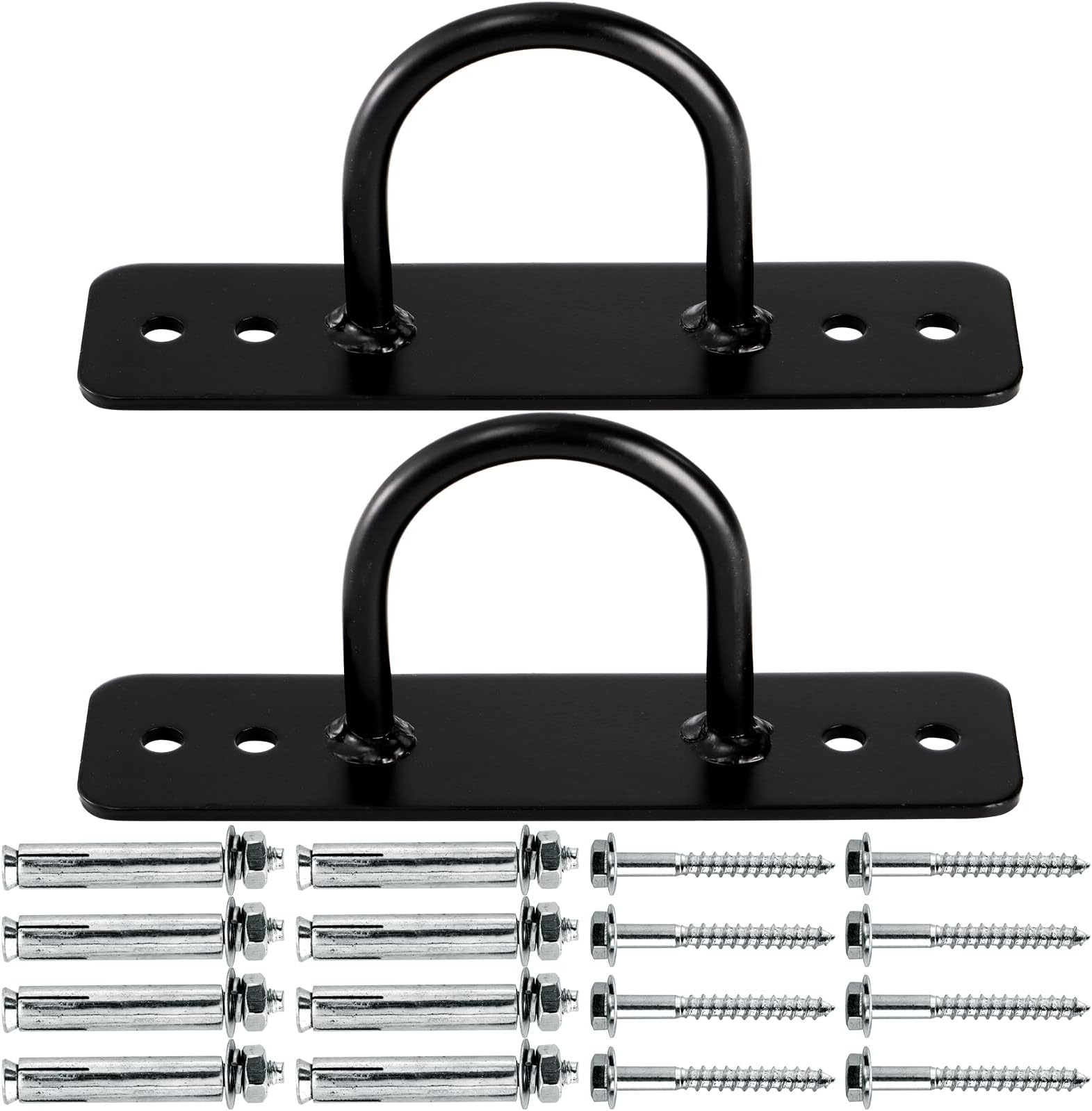 Lyellfe 2 Pack Battle Rope Anchor, Wall Ceiling Mount Bracket for Suspension Strap, Body Weight Strength Training Systems, Heavy Duty Hammock Hanging Kit for Battle Rope, Yoga and Gymnastic Rings