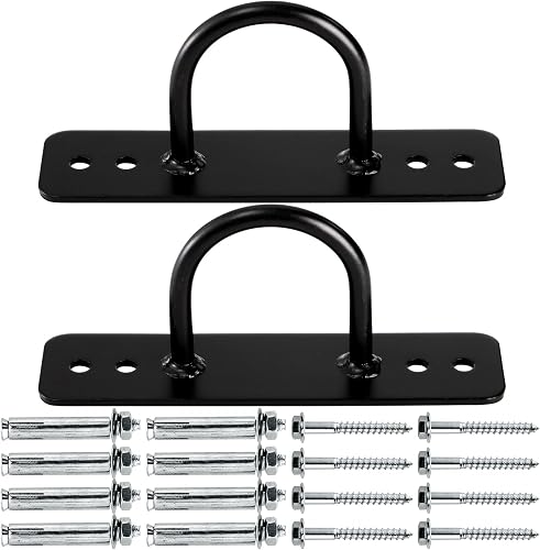 Lyellfe 2 Pack Battle Rope Anchor, Wall Ceiling Mount Bracket for Suspension Strap, Body Weight Strength Training Systems, Heavy Duty Hammock Hanging Kit for Battle Rope, Yoga and Gymnastic Rings