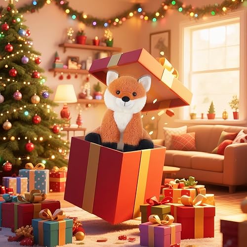 Miniatura 4 de Apricot Lamb Juguetes de peluche de zorro, suave, perfecto para niñas y niños, zorro amarillo