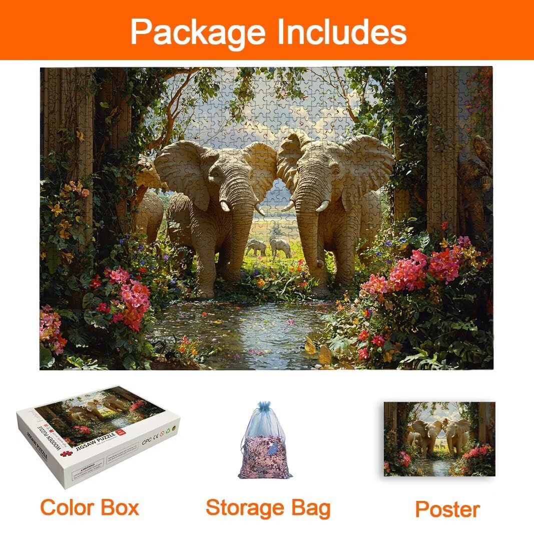 Puzzle 2000 Pezzi, Puzzle Elefante, Misura: 100x71cm, Regalo Donna -8697
