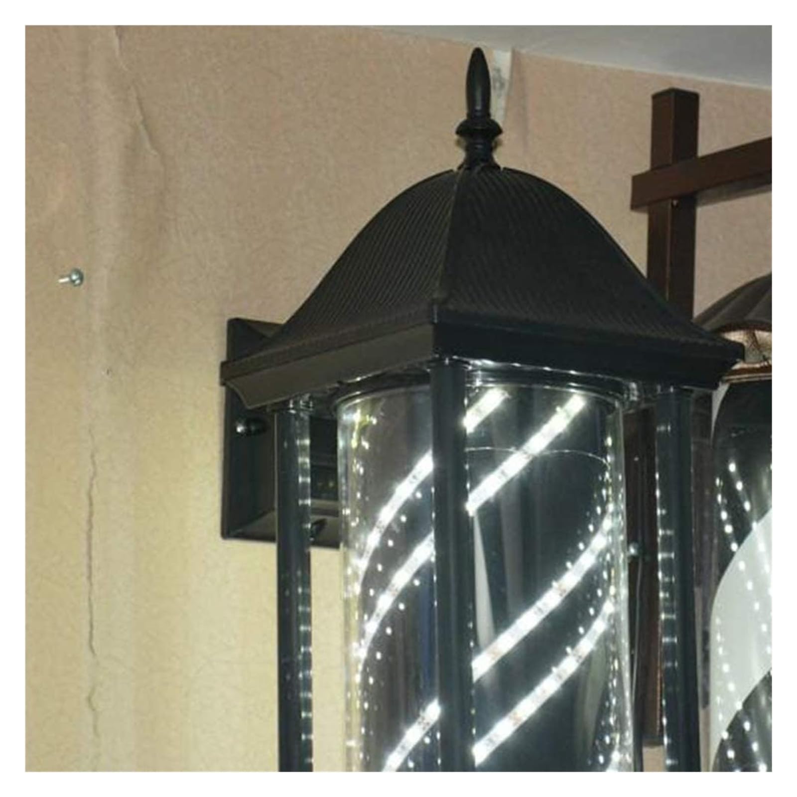 Poste De Barbero Led, Poste De Barbero Impermeable, Poste De Barbería, Cartel De Salón De Peluquería, Poste De Barbería con Rayas Blancas Y Negras Giratorias E Iluminadas