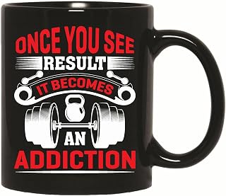 Gift Ideas for Gym Fitness Workout Addicts 11oz 15oz Black Coffee Mug