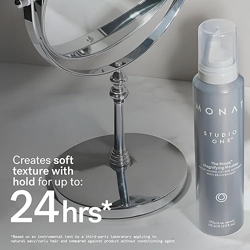 Miniatura 4 de MONAT Studio One™ The Moxie™ Magnifying Mousse - Mousse ligero para el cabello, antiencrespamiento de larga duración, ayuda a crear un estilo